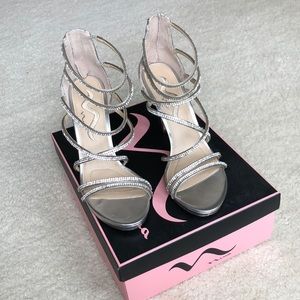 Silver NINA heels